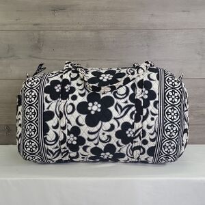 Vera Bradley Night & Day Floral Black and White Travel Duffle Bag